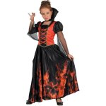 Dguisement vampire enflamm fille - ptit clown - robe avec col - orange - intrieur - 3 ans +