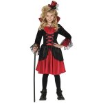 Dguisement vampire robe steampunk gothique fille 5 / 6 ans rouge bordeaux