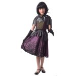 D�guisement vampiresse chauve?souris fille 7 - 9 ans violet ? robe cape et gants