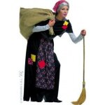 Dguisement vieille femme - multicouleur - jupe tablier chle et foulard