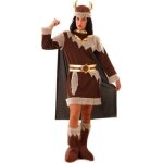 Dguisement viking femme - tunique ceinture chapeau et couvre - bottes - marron multicolore