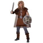 Dguisement viking puissant pour homme - multicolore - tunique cape manchons sur - bottes bandeau