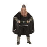 Dguisement viking sombre - widmann - xxl - noir - veste pantalon ceinture casque