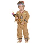 D�guisement yuma fils indien du chef - widmann - 2 / 3 ans - marron - polyester - 3 �l�ments