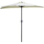 Outsunny - demi parasol - acier - 260x135x230cm - beige