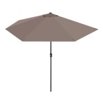 Demi - parasol de jardin coloris taupe parasol de balcon avec manivelle - diam�tre 270 x profondeur 135 ...