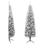 Demi sapin de nol artificiel - mothinessto - ly4938 - 180 cm - neige floque - vert et blanc