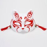 Demi visage masque de chat anime renard partie sombre cosplay masque de bal cran de soie p