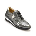 Derbies en cuir pediconfort by daxon avec dtails mtalliss - gris - femme - talon 4cm - largeur confort ...