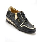 Derbies cuir pediconfort by daxon dtails mtalliss noir - femme