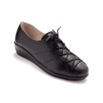 Derbies en cuir pour pieds sensibles - noir - femme