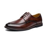 Derbies homme en cuir r�tro pour ville mariage et business - marron