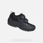 Derbies impermables geox jr new savage b abx pour garon en cuir noir