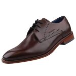 Derby bugatti pour homme en cuir marron avec longueur de confort