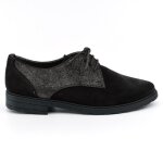 Derby cuir et daim noir - femme - cuir - lacets - fabrication franaise