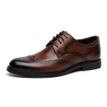 Derbys homme oxfords brogues homme chaussure en cuir r�tro mariage business - marron
