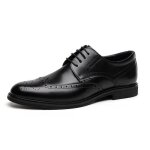 Derbys homme oxfords brogues homme chaussure en cuir r�tro mariage business - noir - homme - cuir - antid�rapa ...