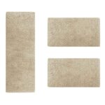 Descente de lit barcelona beige 1 tapis 67 x 250 cm + 2 tapis 67 x 140 cm