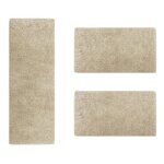Descente de lit barcelona beige 1 tapis 80 x 300 cm + 2 tapis 80 x 150 cm