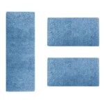 Descente de lit barcelona bleu clair 1 tapis 67 x 250 cm + 2 tapis 67 x 140 cm