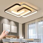 Design led plafonnier carré noir et blanc luminaire dimmable avec télécommande lampe de plafond chambre ... Design led plafonnier carré noir et blanc luminaire dimmable avec télécommande lampe de plafond chambre ...