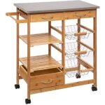 Desserte de cuisine bambou 86cm naturel beige