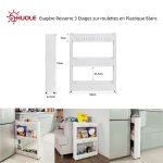 Desserte de cuisine huole resserre 3 etages sur roulettes de salle de bains 54 x 12 x 71 cm en plastique ...