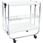 Iris ohyama desserte chariot plateau de service roues cw - 005 blanc l68. 5 x p43. 5 x h69 cm
