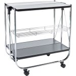 Iris ohyama desserte de cuisine 2 �tages panier en filet avec roues cw - 005 noir