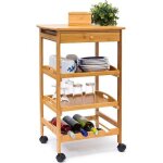 Relaxdays desserte de cuisine james  roulettes 2 tablettes porte - bouteilles h x l x p : 805 x 50 x ...