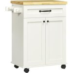 Homcom - desserte de cuisine - bois - 68x40x835cm - blanc