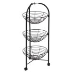 Desserte de cuisine ronde 3 niveaux 75cm noir