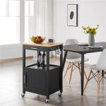 Desserte cuisine � roulettes - chariot de cuisine avec armoire - 55x 45x 89 cm - meuble de rangement ...