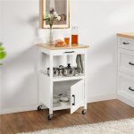 Desserte cuisine  roulettes chariot de cuisine avec armoire en bois 55x 45x 89cm meuble de rangement ...