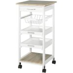 Homcom - desserte - bois - 37x37x82cm - blanc