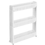 Desserte de cuisine - tectake - etag�re joe resserre 3 etages sur roulettes 54 cm x 12 cm x 71 cm en ...
