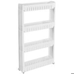 Desserte de cuisine - tectake - etag�re joe resserre 4 etages sur roulettes 54 cm x 12 cm x 101 cm en ...