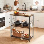 Desserte de cuisine vasagle - support four micro - ondes - 80 x 40 x 90 cm - style industriel