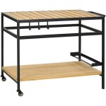 Outsunny - chariot de jardin - métal - 107x65x80cm - bois naturel Outsunny - chariot de jardin - métal - 107x65x80cm - bois naturel