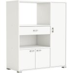 Desserte micro ondes coloris blanc mat - 90 x 1118 x 40 cm