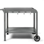 Desserte pour plancha - livoo - gs168g - 2 roues crant�es � 145 cm - plateau sup�rieur 70 x 50 cm - plateau ...