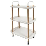 Desserte  roulettes 3 plateaux blanche