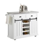 Sobuy desserte de cuisine  roulettes avec plan inox 2 tiroirs 2 portes 4 tagres porte - bouteilles ...