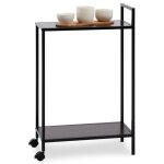 Desserte � roulettes rivo chariot de service pour cuisine structure en m�tal et plateau en bois couleur ...