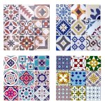 Dessous de plat carr  motifs hydrauliques colors assortis (1 pice) plateau  dcouper en cramique ...