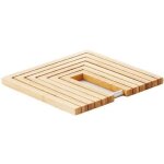 Dessous de plat - point virgule - pliable - en bambou - mini 19x19x1. 2cm
