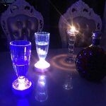 Dessous de verre lumineux base de flash circulaire  induction led lumires colores en coque blanche ...