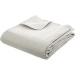 Dessus de lit 2 taies dolce blanc ivoire 260x240cm - atmosphera cr�ateur dint�rieur