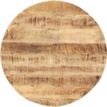 Dessus de table bois de manguier solide rond 15 - 16 mm 60 cm