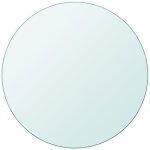 Dessus de table ronde en verre tremp� - vidaxl - 400 mm - blanc - transparent - mat